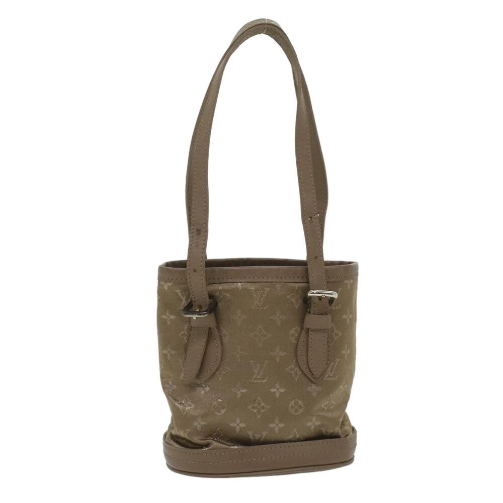 Louis Vuitton Monogram Satin Little Bucket Handbag Beige